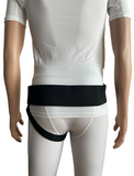 FlexaMed Inguinal Hernia Groin Belt Black | Made in the USA | Left, Right or Bilateral Inguinal Hernia Compression.  Measure widest part of your hips.  Black truss goes thru your legs.  Discretely under clothes