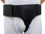 FlexaMed Inguinal Hernia Groin Belt Black | Made in the USA | Left, Right or Bilateral Inguinal Hernia Compression.  Measure widest part of your hips.  Male or Female.  