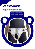 Double Inguinal Hernia Belt Removeble Pads made in USA American Labor.   White, Custom Fit.  Buy one wash one.  Cinturón para hernia inguinal. ¡Compra uno, lava uno!