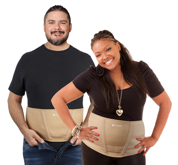 Mövibrace Abdominal Belt for Hanging Belly, Weak Abdominal and Lower Back Muscles  Ideal support for hanging belly, weak abdominal and lower back muscles due to injury, inactivity, abdominal and lower back surgery Recommended for pendulous abdomen, panniculus, postparum recovery, hanging skin or excess stomach fat Supports the abdomen to help with lower back pain in overweight, bariatric or obese cases Comfortable support is easy to put on, take off and adjust 