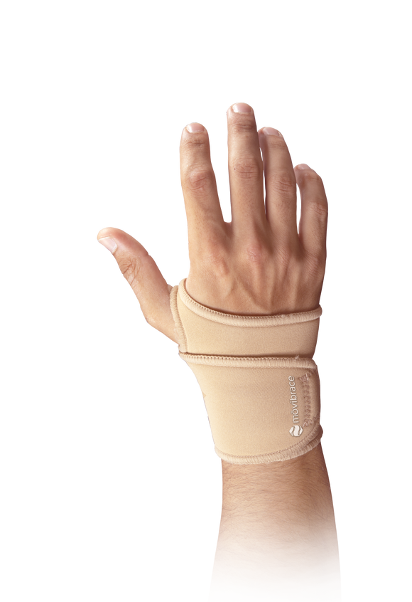 Wrist Support | Available in Right or Left Hand | One Size  The mövibrace wrist support provides compression and stability to your wrist while allowing freedom of movement during computer work or athletics   Encourages quick recovery and pain relief associated with tendonitis, arthritis, repetitive strain injuries and common sports injuries to the hand