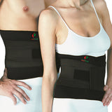 Tonus Elast Neoprene Thermal Workout Slimming Brace support for hanging belly, weak abdominal and lower back muscles due to injury, inactivity, abdominal and lower back surgery Recommended for pendulous abdomen, panniculus, postpartum recovery, hanging skin or excess stomach fat,  and to reduce sciatica pain Supports the abdomen to help with lower back pain in overweight, bariatric or obesity related conditions .  Neoprene Abdominal Belt sold by Flexamed.com by Tonus Elast  