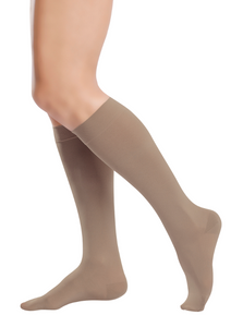 Recommended for the treatment of chronic venous insufficiency, varicose veins, heavy foot syndrome, leg swelling and edema Anti-embolism compression stockings increase blood flow and prevent swelling, especially during long flights, sitting or standing for long periods of time.  Tonus Elast compression socks are also useful during pregnancy and postpartum to minimize swelling in ankles feet and calves.  Made of soft microfiber for comfortable everyday stockings. Trouser sock style.  OKEO-TEX Standard 100 